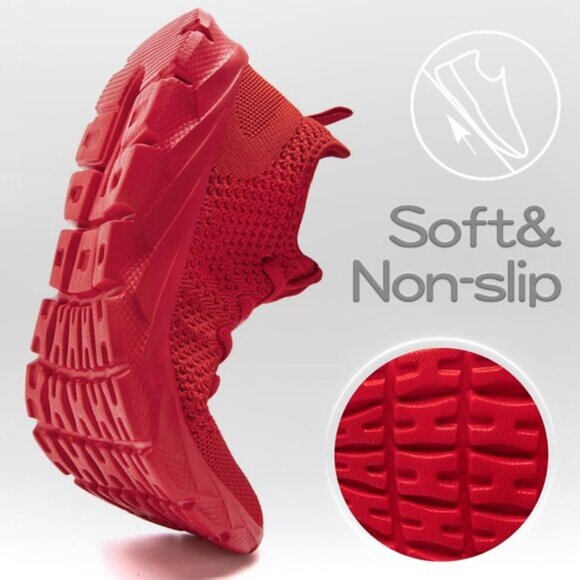 ⚡Mens Red Running Fashion Tennis Walking Lightweight Athletic Sneakers - Picture 5 of 7